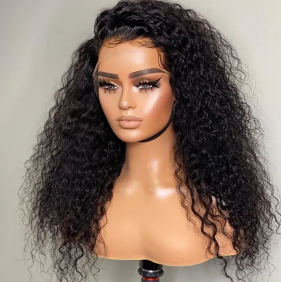 Whosale 150% 180% Density Wavy Curly Lace Frontal Wig HD Transparent swiss Wigs Virgin Human Hair Full Lace Wigs For Black Women