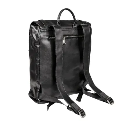 Casual Commuter Genuine Leather Flap Backpack