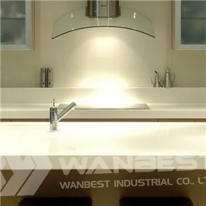 Hanex Solid Surface White Kitchen Counter