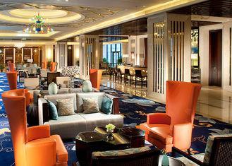 Elegant Wood Fabric Hotel Sofa Set High Back Couch / Chair