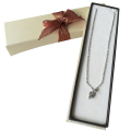 Scatola di carta di collana di gioielli di stoccaggio timbratura d&#39;argento