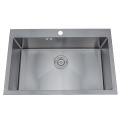 Overmount Single Bowl Handmade Sinks with Faucet Hole