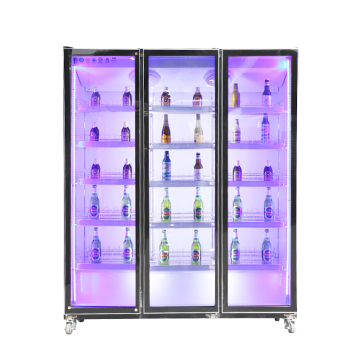 Full Glass Door Air Cooling Wine Chiller and Beverage Cooler Refrigerator