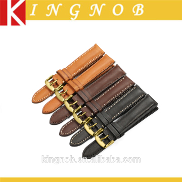 18 19 20 21 22 mm Stainless Steel Gold Pin Buckle Calf Leather Watch Band Strap