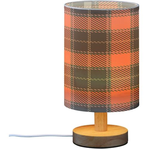 Customize printed fabric shade wooden base table lamp