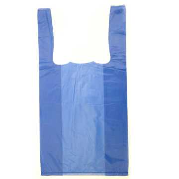 Supermarket plastic clear bag vest handles bags t shirt shopping plastic bags with own logo