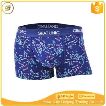 Wholesale printed men's underwear 95% cotton 5% spandex