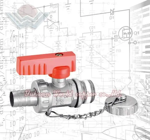 WD-2301 gas Brass Boiler Ball Valve with Cap and Chain