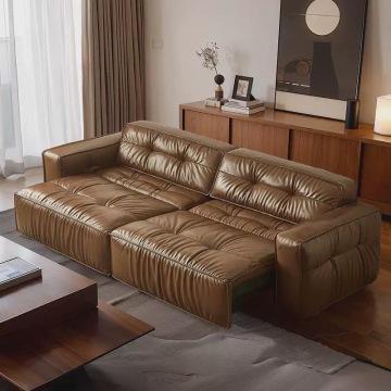 Adjustable Retractable Electric Leather Sofa Bed Living Room Set