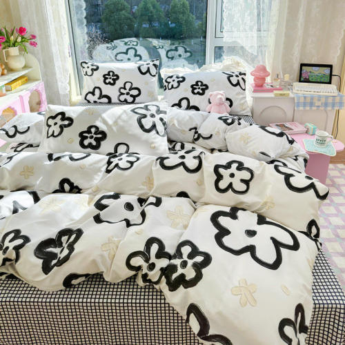 Sheet & Pillowcase Sets King/Queen Size Colorful Comforter cover 4-Piece Bedding Set Factory