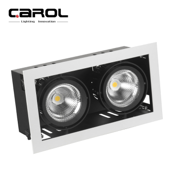 Black Double Spot Adjustable Rectangle LED Downlight 2*35w High Lumen Retail Shop Lighting