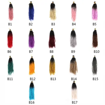 synthetic braiding hair Synthetic Hair Extensions Marlybob Water Wave Crochet Hair Braids 14 I" Ombre Water Wave Crochet Bundle