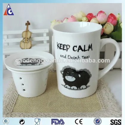 Tea cup with strainer filter and lid