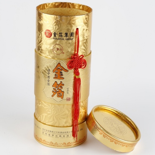 Luxury Custom Gold Round Wine Tube Gift Box