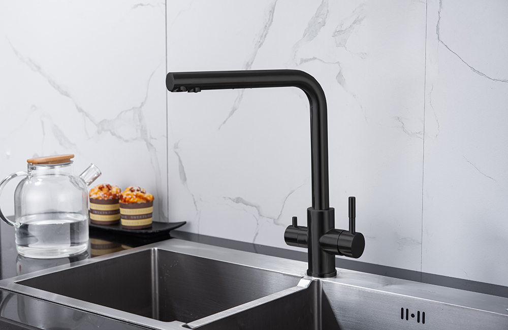 Matte schwarze Haushalte 2 Funktionen Kitchen Spüle Wasserhahn