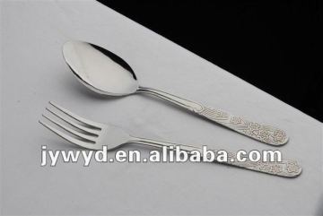 Cheap stainless steel spoon and fork set with machine polish