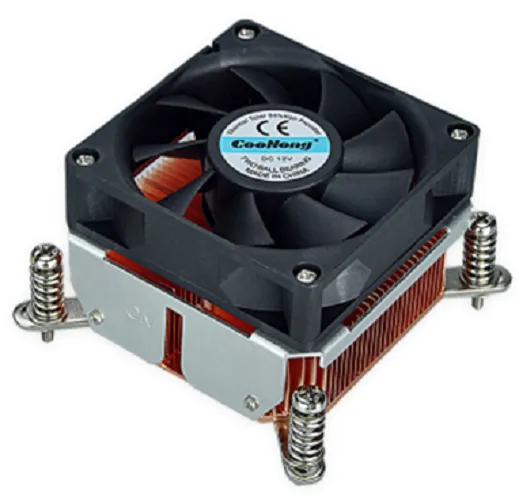 Square CPU cooler power fan with copper base