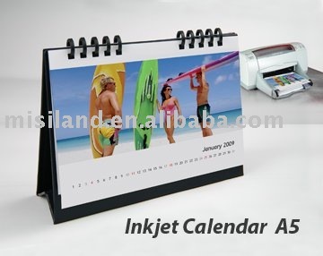 Festival gifts:DIY free design software mini-color Inkjet printed Desktop Photo Paper Yearly Calendar.Use inkjet printer