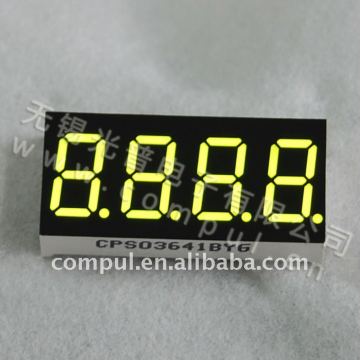 0.36 Inches 4 Digits 7 Segments LED Display with Common Anode, Available in Green