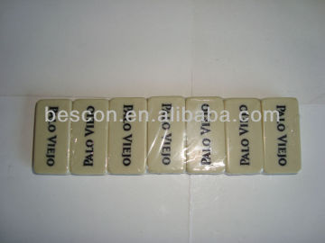 Double six domino with embossed logo, Domino set with embossed logo on back, wooden box packing