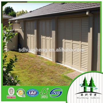 outside white aluminum shutter for window