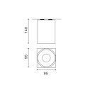 LEDER Dimmable Surface Mounted 3W LED Downlight