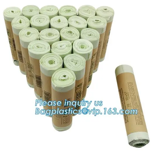 biodegradable plastic bag on roll, PBAT biodegradable trash bag on roll, biodegradable roll bag