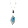 Natural Gemstone Agate Necklace with Silver Chain