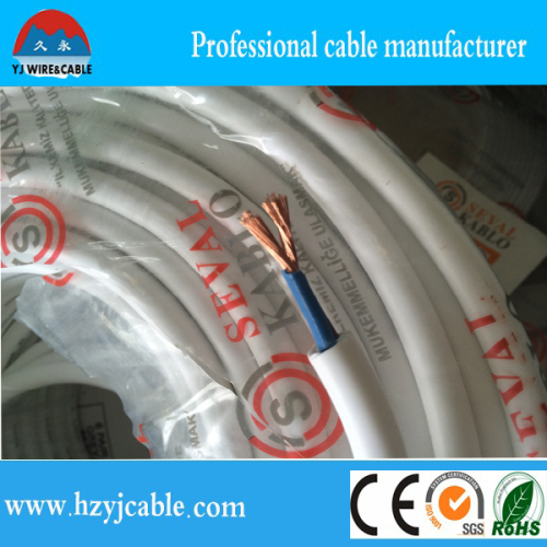 2 Cores Customized Size Rvv Flexible Cable PVC Insulation Power Cable