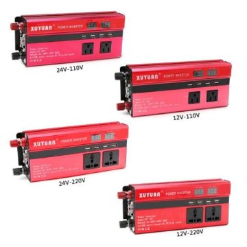 5000W Solar Car Power Inverter LED DC12V to AC110/220V Sine Wave Converter 4 USB Interfaces