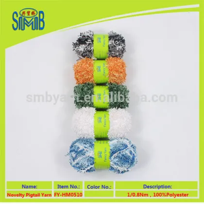 2016 yarn exporter new design 100% polyester new tail yarn low price yarn for knitting carpets