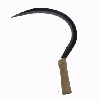 General Purpose Tempered Steel Long Handle Garden Sickle: A Robust Handheld Tool for Farming and Grass Cutting
