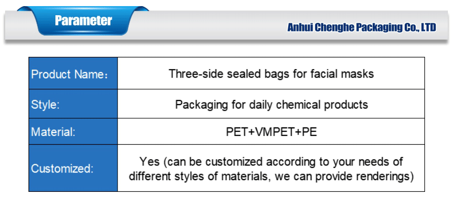 Facial mask triple sealed bag packaging