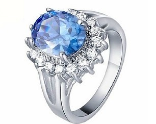 Charming Blue Spark Women Ring (FQ-7025)