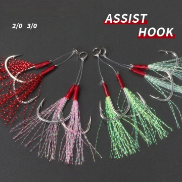 Hook de jigging de doble asistencia de acero de alto carbono para jigging lento - 2/0 3/0