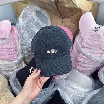 Wholesale Unstructured 6-Panel Corduroy Snapback Caps with Custom Embroidery