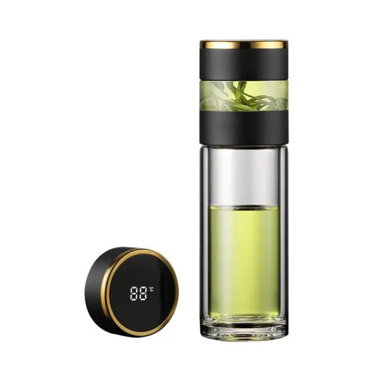 High-Grade 316 Stainless Steel Insulated Double Layer Glass Tea Cup - Perfect Men's Portable Gift