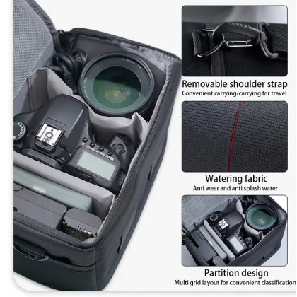 Versatile Premium SLR Camera & Lens Bag for Canon, Sony, Fuji with Protective Interior