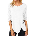 Womens Casual Long Sleeve Tunic Shirts Round Neck