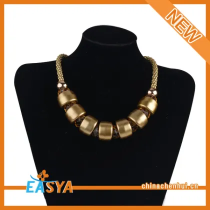 2014 Fashion Bead Necklace Gold Alloy Bead Necklace