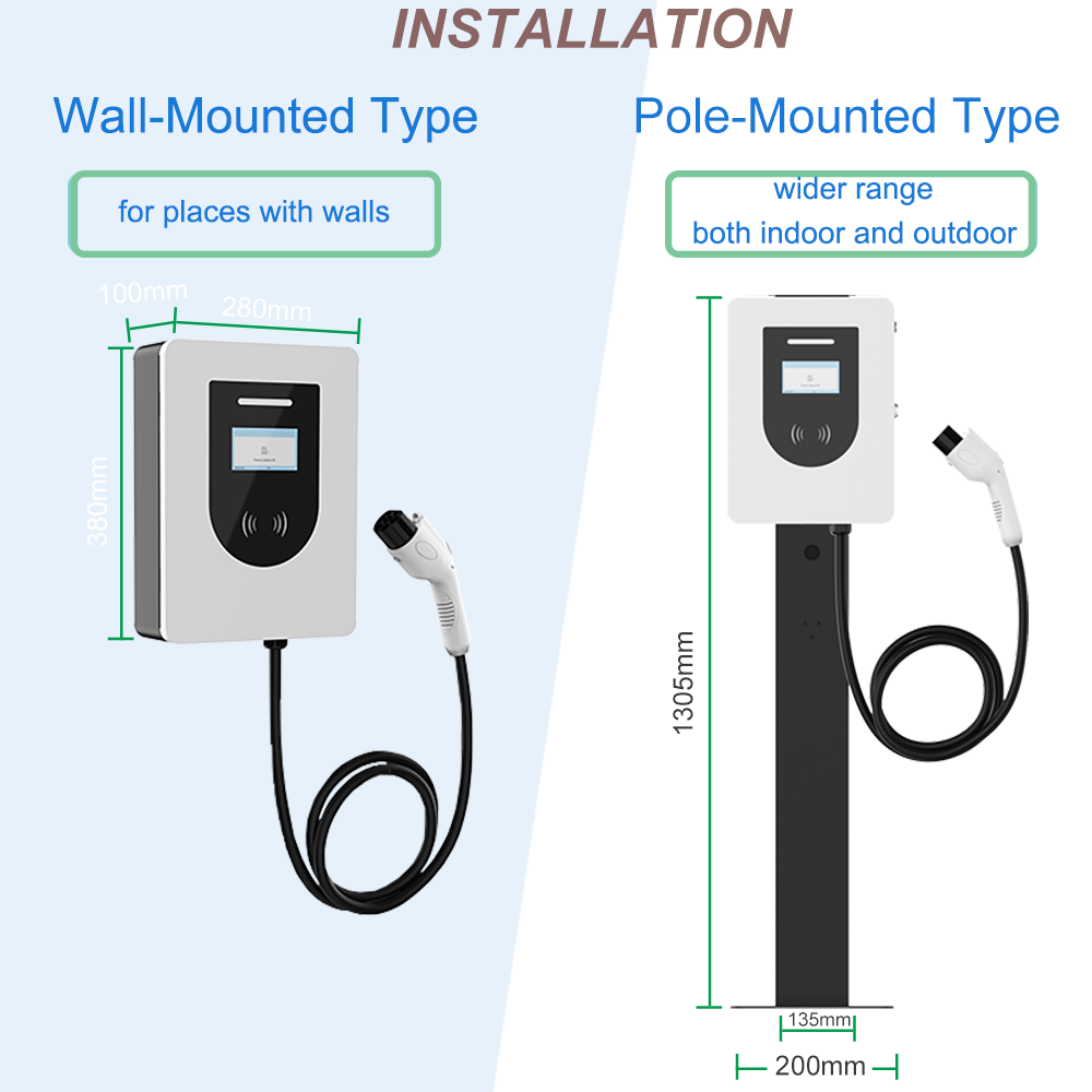 Cargador AC de AC de 22kw de pared J1772