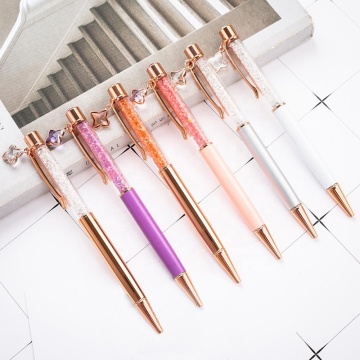 Rose Gold Diamond Crystal Pen with Custom Logo for Wedding Gift Souvenir