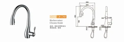 Centerset Long Neck 1-Handle Chrome Kitchen Faucet Taps