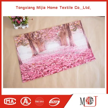 3D Digital Printed Carpet Pink Flower Design Floor Mat.