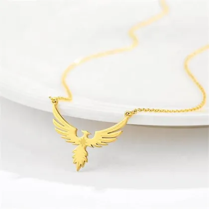 Iywu Aceon Stainless Steel Holy Animal Gold European Phoenix Bird Pendant