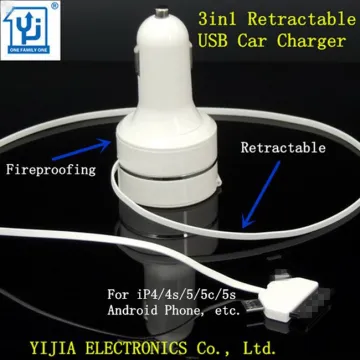 New Product 3in1 mini USB Car Charger for Tablet Computer