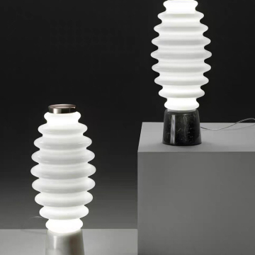 Nordic Midcentury Glass Floor Lamp with LED for Luxury Hotel Interiors