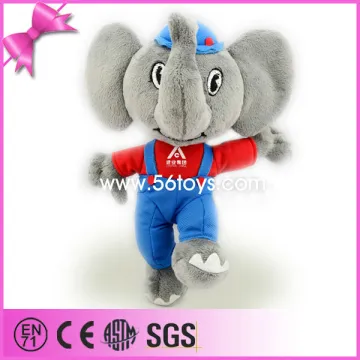 Custom stuffed baby elephant mascot of Jianye county