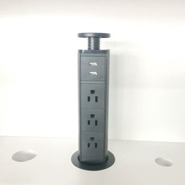 Pop Up Power Outlet with 3 US Outlets and 2 USB Ports