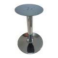 Mesa de aço cromado ao ar livre, base de tubo redondo de mesa